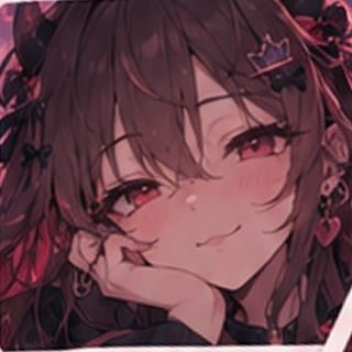 Fifi resting her cheek on her hand
