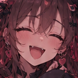 Fifi laughing with her eyes closed